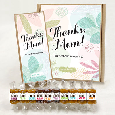 Mother's Day caramel candy gift box wrapped in positive quotes