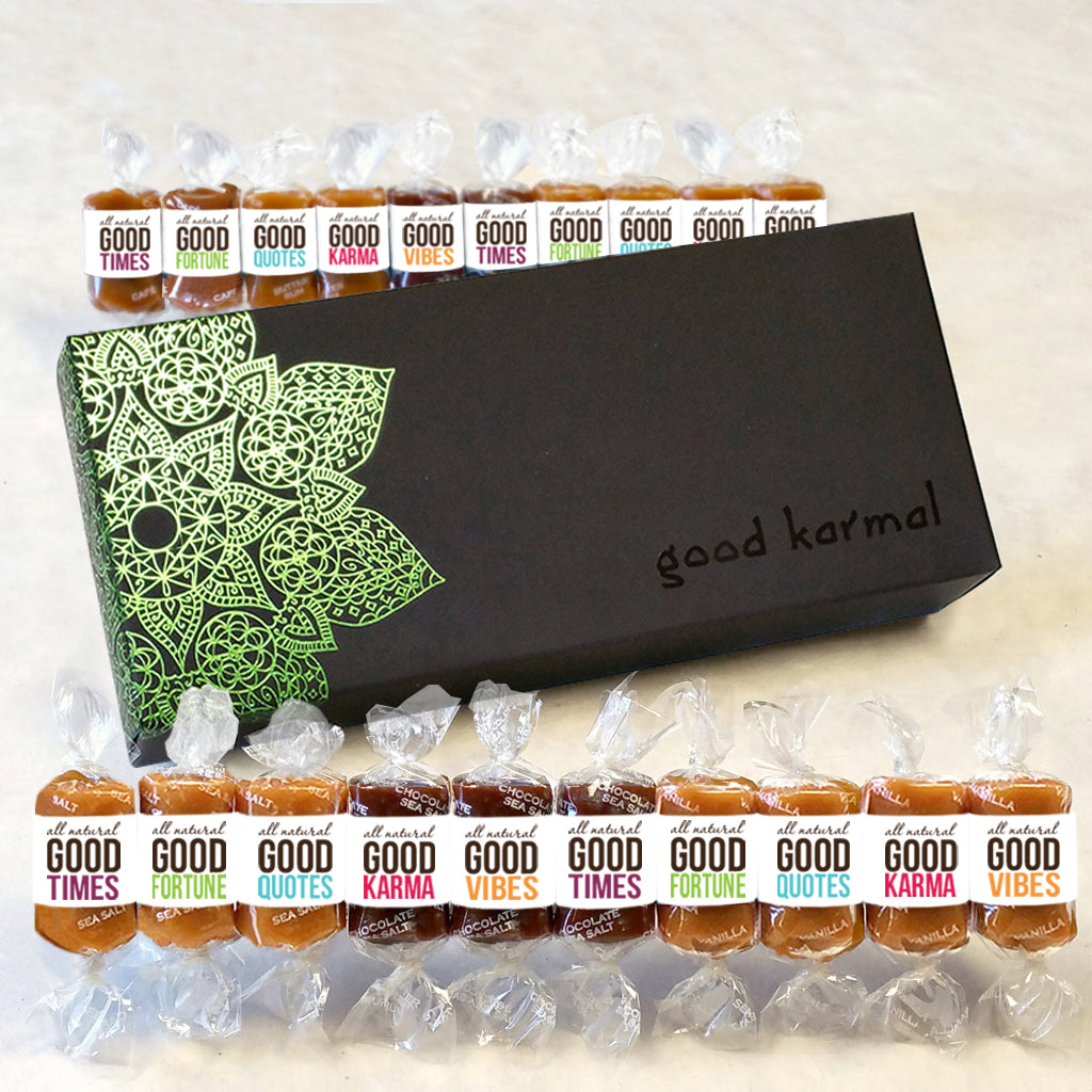 Luxe Mandala Caramel Gift Box with caramels and positive quotes – Good ...