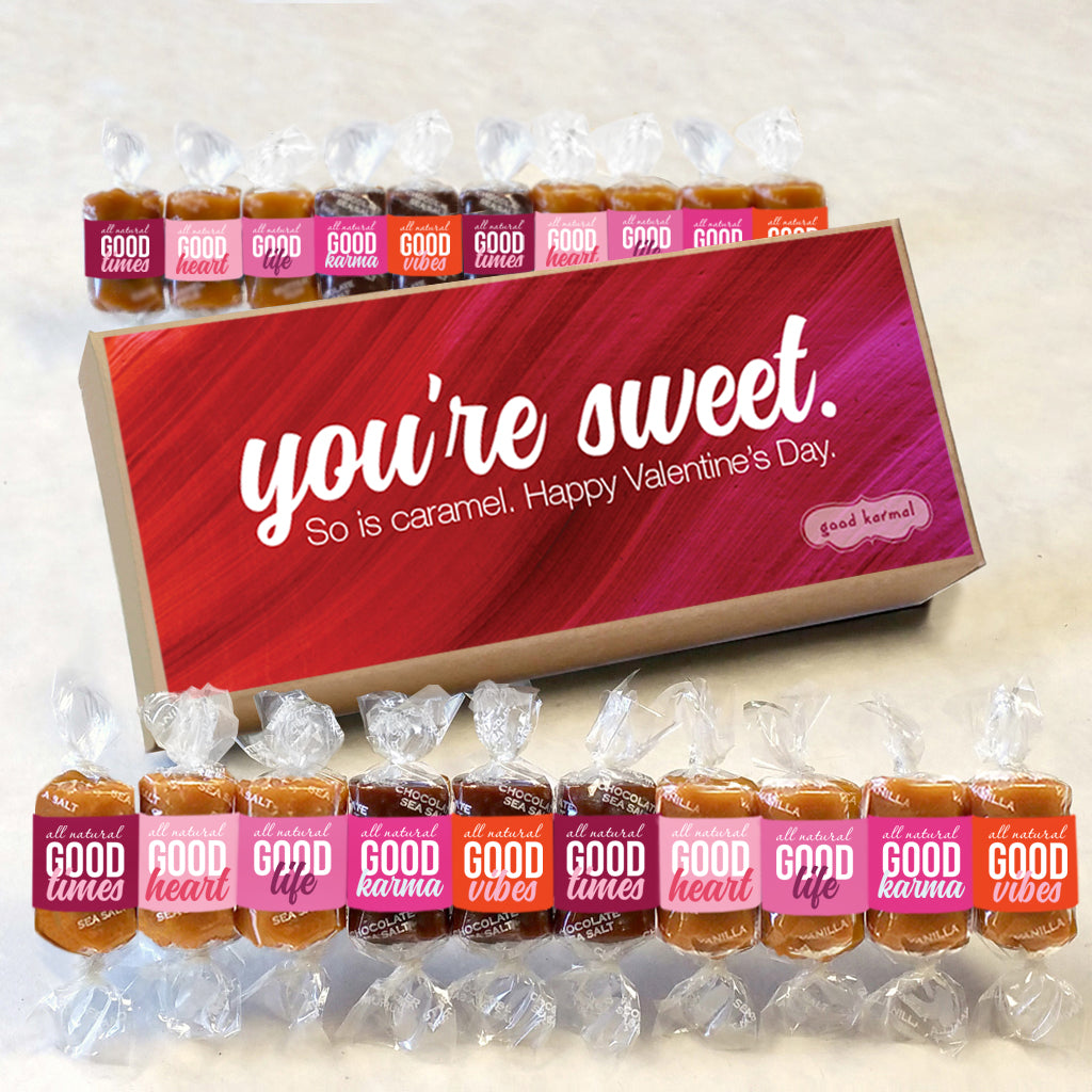 Valentine's Day gifts for her and him - caramel wrapped in quotes ...