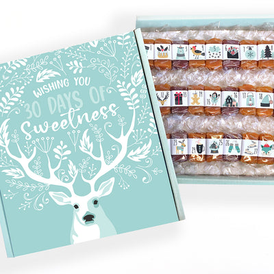 Unwrap a caramel a day with this holiday countdown advent calendar -- a perfect Christmas, Hanukkah or New Year's gift
