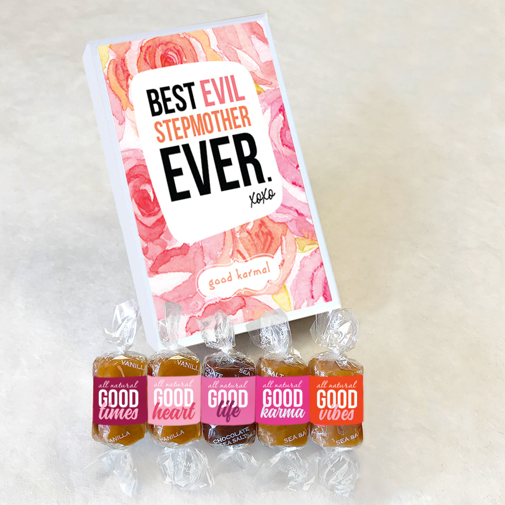 Evil Stepmother Caramel gifts wrapped in positive quotes for stepmoms –  Good Karmal