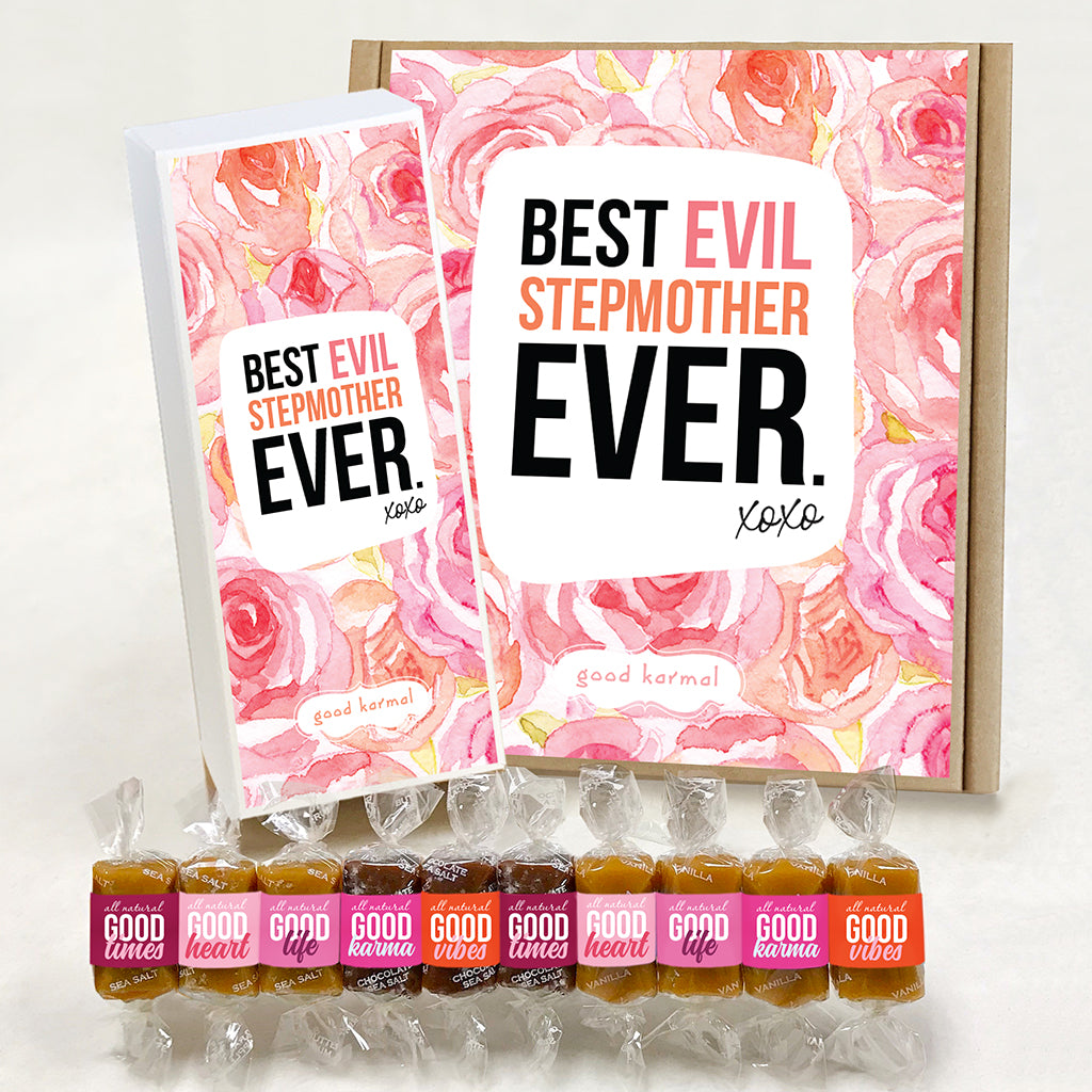 Evil Stepmother Caramel gifts wrapped in positive quotes for stepmoms –  Good Karmal