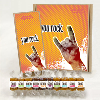 You Rock Caramel Candy wrapped in positive quotes Gift Box